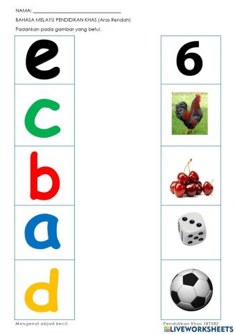 Pandan huruf dengan gambar