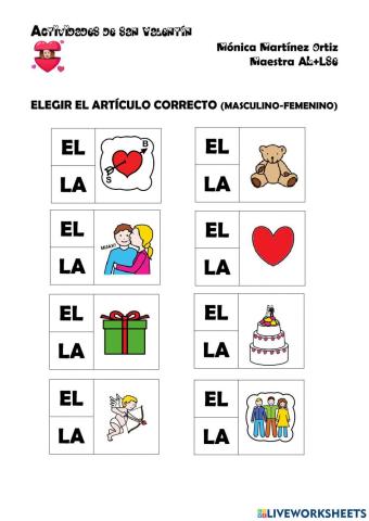 San Valentín -  Artículos definidos