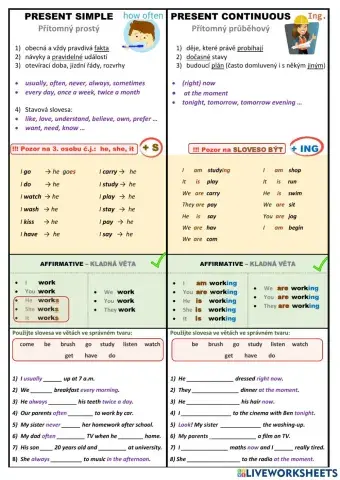Present simple and continuous