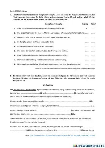 Abitur 2020. 05. Oberstufe  Hören