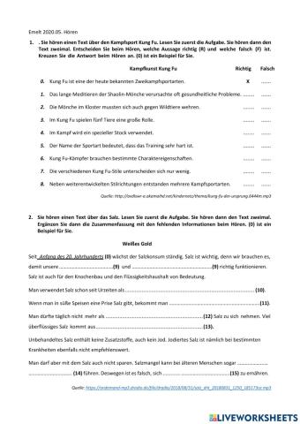 Abitur 2020. 05. Oberstufe  Hören