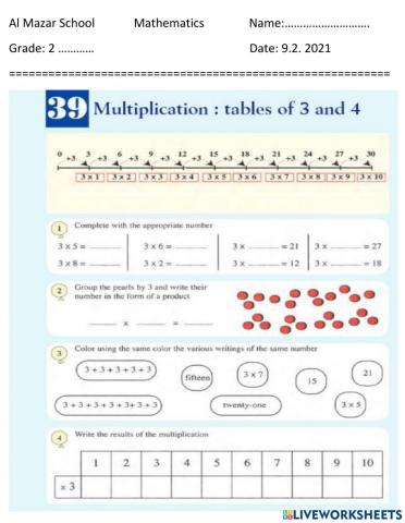 Multiplication of 3