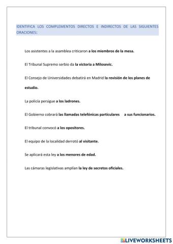 Identificar los CD y CI