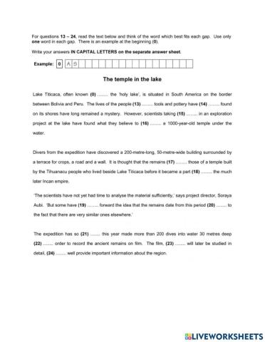 FCE Use of English - part 2