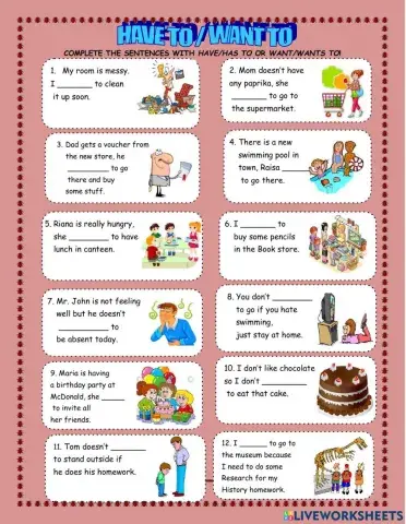 Want to-Have to Exercises