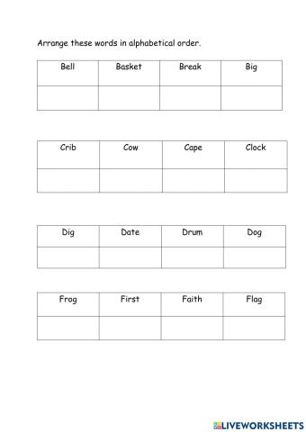 ABC Order with the Second Letter