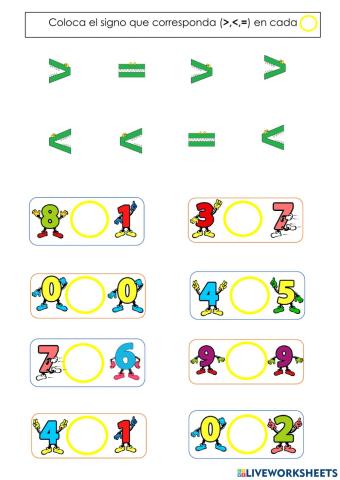 Mayor que y menor que