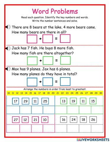 Word problems and number order 2 DJ