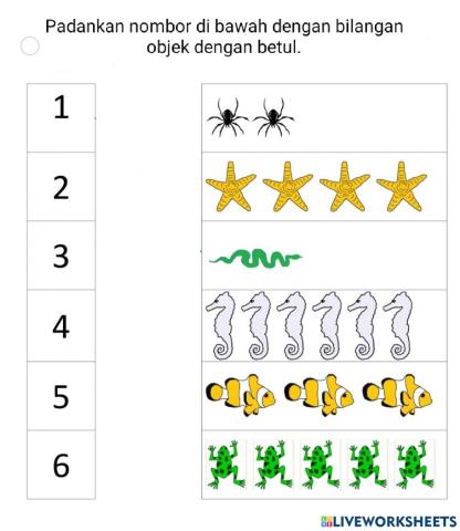 Memadan Nombor dengan Bilangan Objek