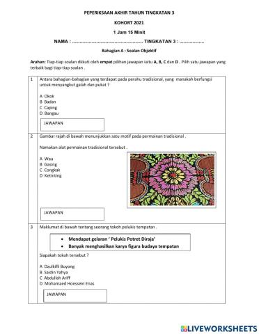 Peperiksaan akhir tahun set 1