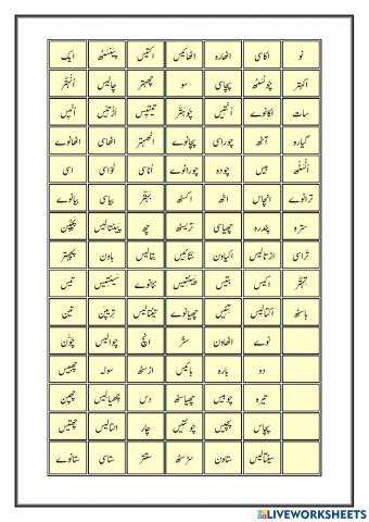 Urdu Counting Test
