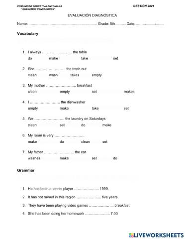 DIAGNOSTIC EVALUATION