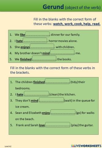 Gerund as the object of the verb