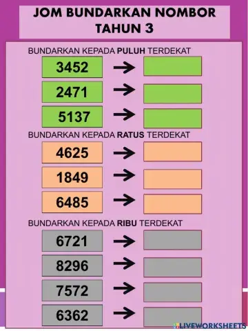Bundar nombor tahun 3