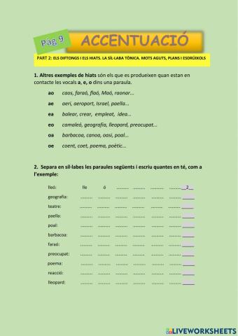 ACCENTUACIÓ Part 2. pàg 9