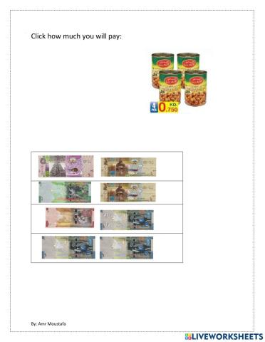 Click to choose how much you will pay