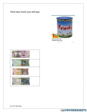 Click to choose how much you will pay