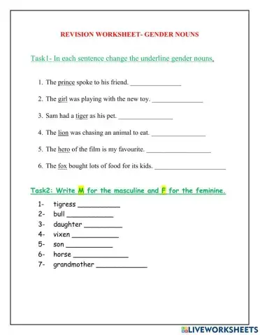 Masculine and Feminine