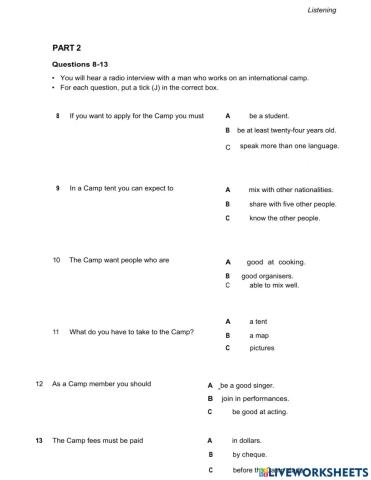 Listening topic 13 b1