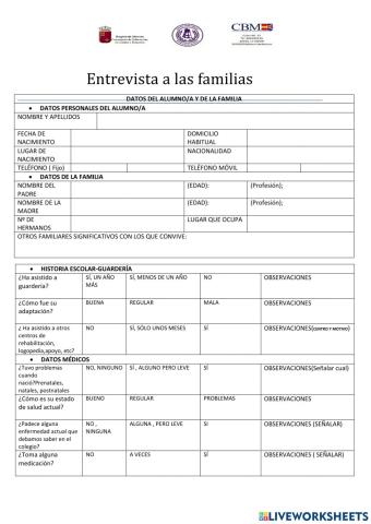 ENTREVISTA FAMILIAS