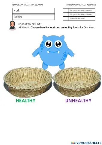 Healthy Food and unhealthy food