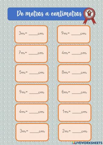 De metros a centímetros