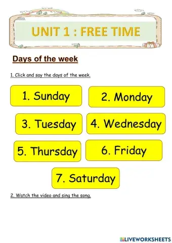 Days of the week
