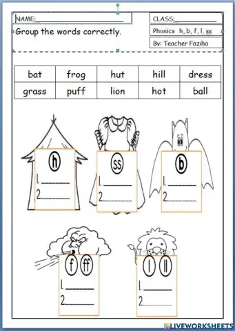 Phonics h. b, l, f, ss