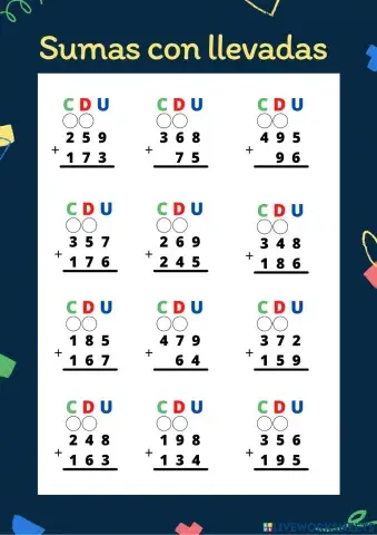 Sumas con llevadas