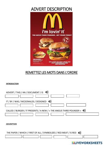 Describing an advert BP2