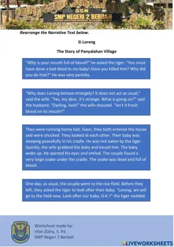 Narrative Text - Rearrange text