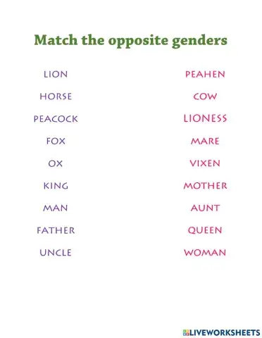 Match opposite genders