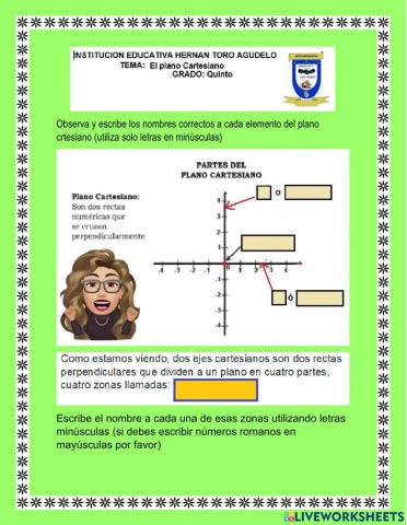 Plano cartesiano y sus partes