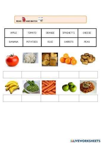 Read and match the food