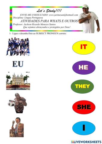 Activity - subject pronouns