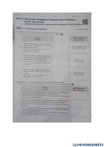 Consumer mathemathic: saving and investment