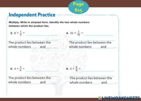 Multiply Fractions by Whole Numbers