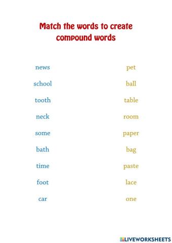 Make compound words