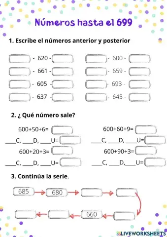 Números hasta el 699