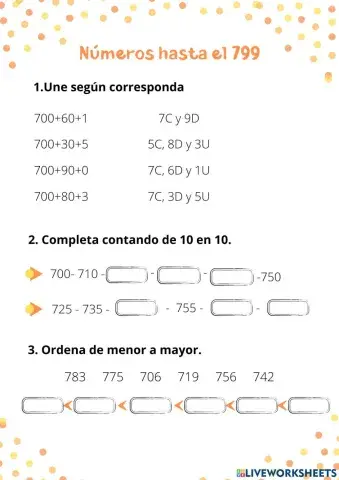 Números hasta el 799