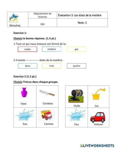 Les états de la matière