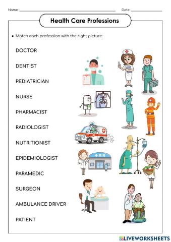 Health Care Professions - Match