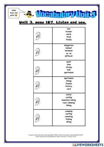 Vocabulary Unit 3 (part 3)