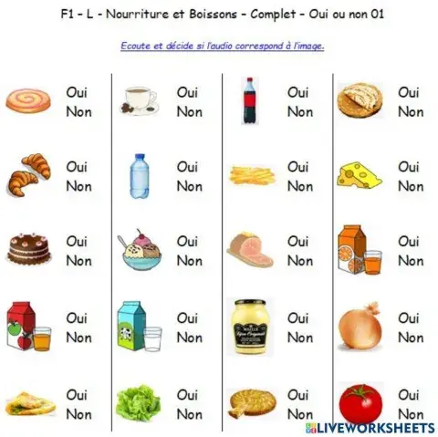 F1 - L - Nourriture et boissons - Complet - Oui ou non 01