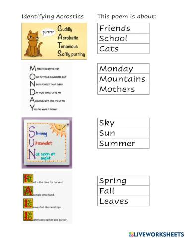 Identifying acrostic topics