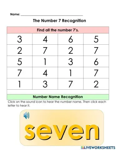 Number 7 Recognition