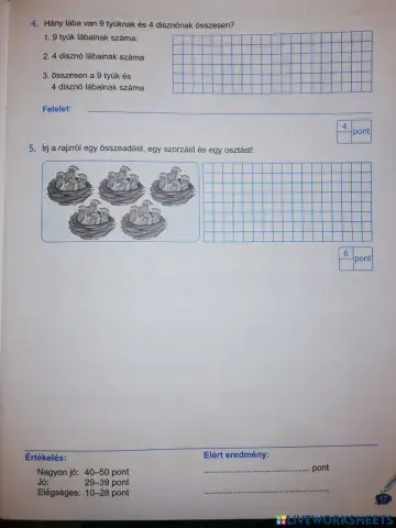 Szorzás felmérő 2