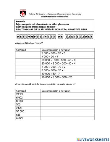 Descomposición de números