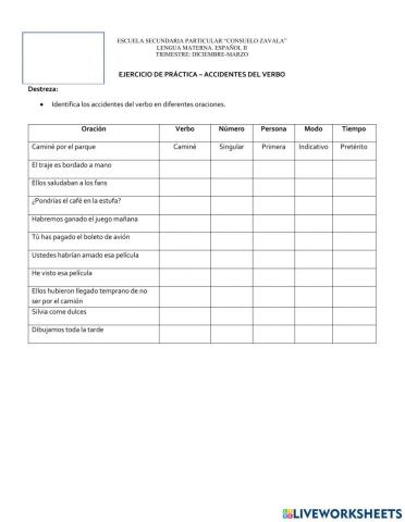 Accidentes del verbo