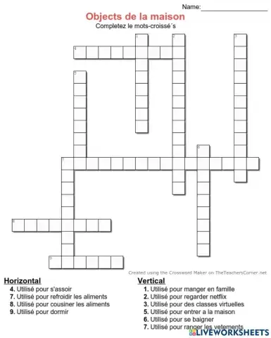 Objects de la maison